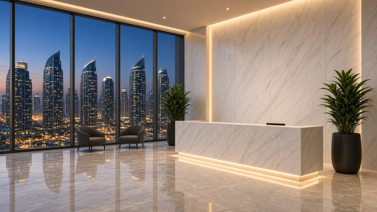 AQS Technologies office lobby in Dubai